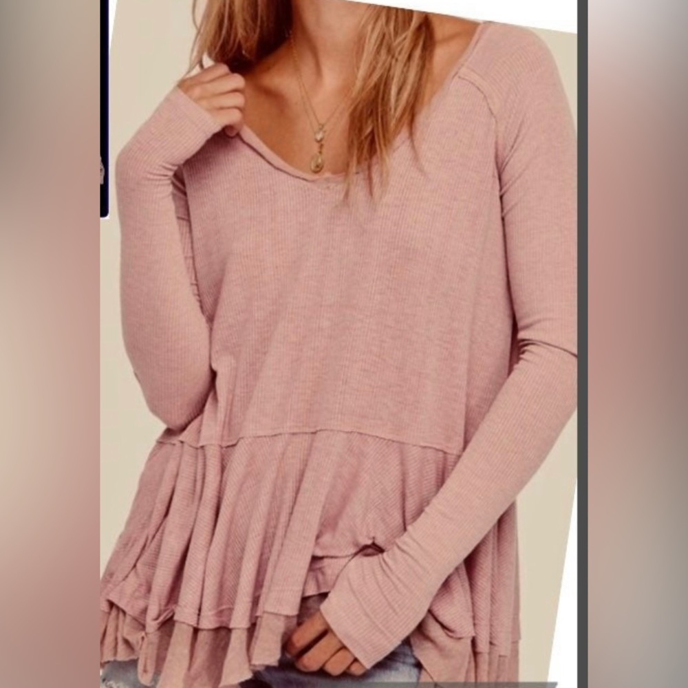 Women's Pink Long Sleeve Top